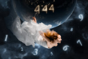 angel number 444-collage numerology concept. 