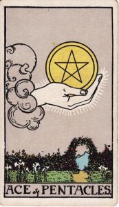 Tarot Card Meanings: All 78 Cards 65 Ace of Pentacles tarot card