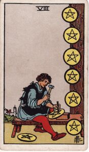 Tarot Card Meanings: All 78 Cards 72 Eight of Pentacles tarot card