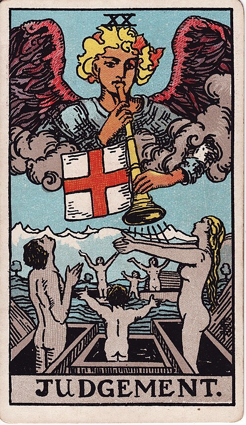Judgement Tarot Card Meaning: Love, Career & Renewal 1 Judgement tarot card, illustrated by Pamela Colman Smith in the original Rider–Waite–Smith deck