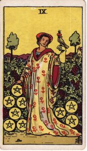Tarot Card Meanings: All 78 Cards 73 Nine of Pentacles tarot card
