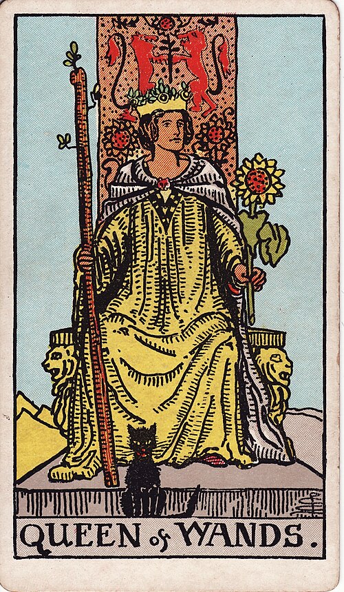 Queen of Wands Meaning: Upright, Reversed, Love & Career 1 Queen of Wands tarot card, illustrated by Pamela Colman Smith in the original Rider–Waite–Smith deck
