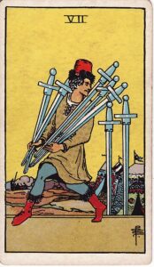 Tarot Card Meanings: All 78 Cards 57 Seven of Swords tarot card