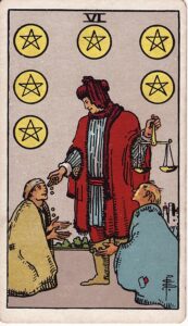 Tarot Card Meanings: All 78 Cards 70 Six of Pentacles tarot card