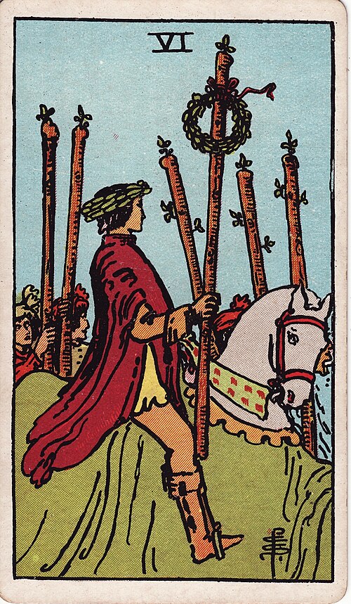 Six of Wands Meaning: Upright, Reversed, Love & Career 1 Six of Wands tarot card, illustrated by Pamela Colman Smith in the original Rider–Waite–Smith deck