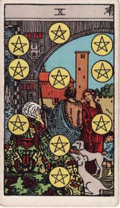 Tarot Card Meanings: All 78 Cards 74 Ten of Pentacles tarot card
