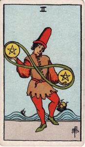 Tarot Card Meanings: All 78 Cards 66 Two of Pentacles tarot card